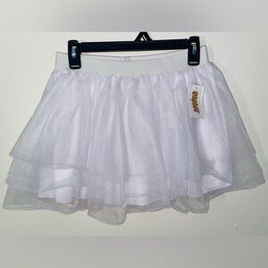 Spirit Halloween White Tulle Layered Tutu Skirt W/ Elastic Waistband